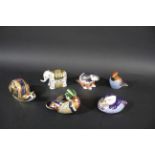 ROYAL CROWN DERBY PAPERWEIGHTS 6 boxed paperweights including Garden Snail (1285 of 4500), Indian