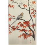 TOSHI YOSHIDA, The Tranquil Maple, Japanese woodblock print, signed in pencil to the border, with