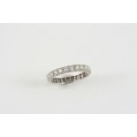 A DIAMOND FULL CIRCLE ETERNITY RING millegrain set with circular-cut diamonds. Size Q 1/2.