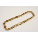 A 9CT. GOLD ROPE LINK NECKACE 61cm. long, 15.5 grams.