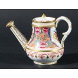 SPODE MINIATURE WATERING CAN AND COVER, circa 1820-30, painted with stylised floral decoration and