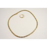 A 14CT. GOLD NECKLACE formed of openwork links of Greek key design, 45cm. long, 22.3 grams, together