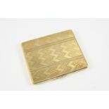 A 14CT. GOLD CIGARETTE CASE both cases with engine turned decoration, 8 x 7cm., 93 grams. With