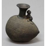 PRE-COLUMBIAN VESSEL, probably Chimu and circa 1000-1470, in the form of a gourd with a flaring neck