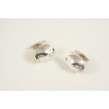 A PAIR OF SILVER CUFFLINKS BY GEORG JENSEN of oval dome shape, each with maker's mark, stamped 925 S