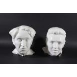 MORRIS RUSHTON - BUSTS OF CHARLIE CHAPLIN & ELVIS PRESLEY two porcelain busts from the Hollywood