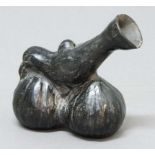 PRE-COLUMBIAN STYLE BIRD WHISTLE, Chimu style, modelled as a bird on two small gourds, length 16cm