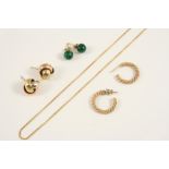 A PAIR OF 9CT. THREE COLOUR GOLD KNOT STUD EARRINGS 2.5 grams, together with a pair of 9ct. gold