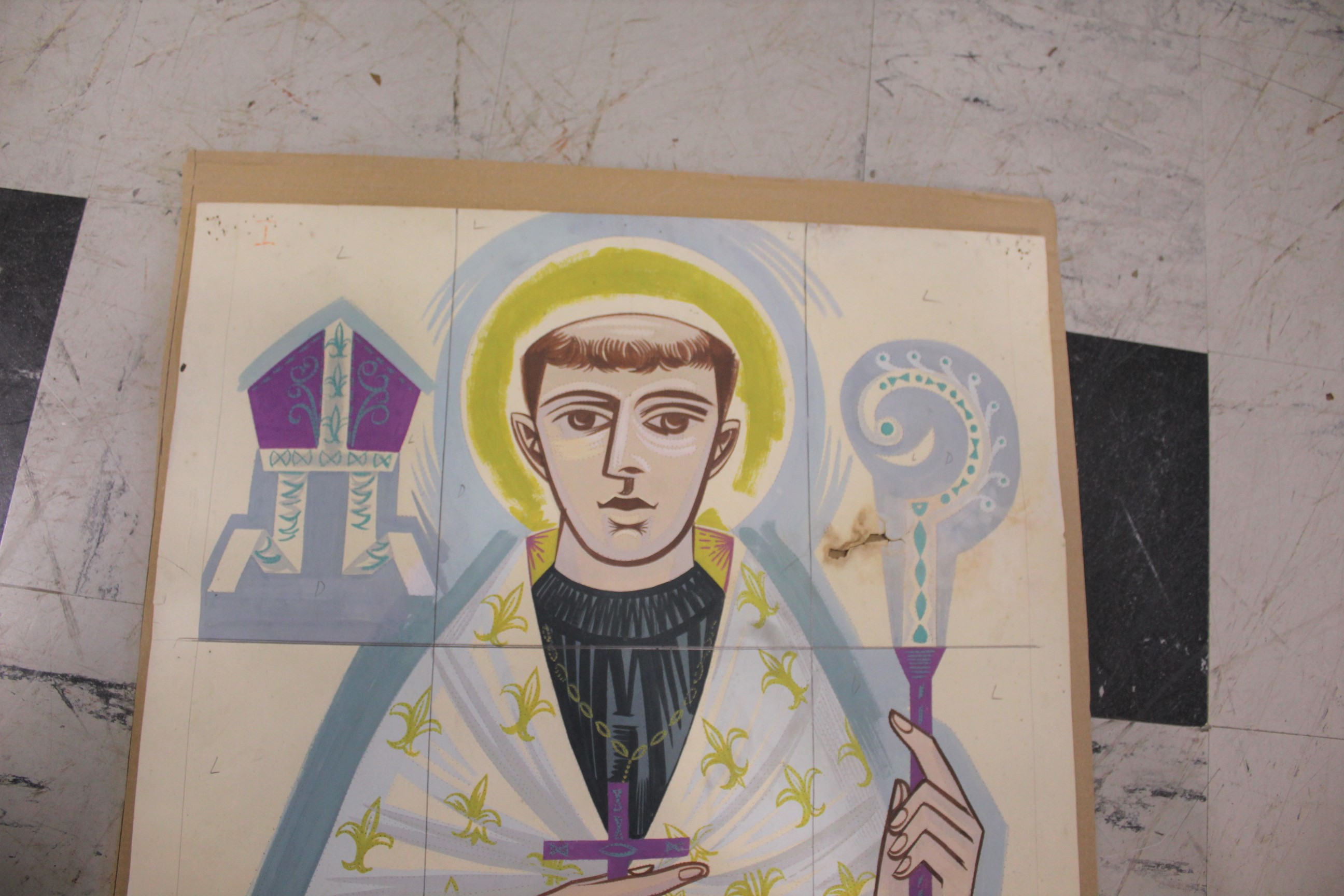 POOLE POTTERY TILE DESIGNS - ST JOHN FISHER CHURCH, ROCHESTER 7 tile designs of Saints, commissioned - Image 7 of 22