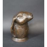 CONTEMPORARY BRONZE HARE a modern bronze model of a Hare, signed around the base A J Butcher. 6 3/