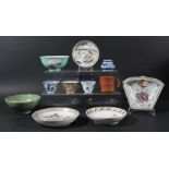 COLLECTION OF CHINESE CERAMICS, various dates and styles, to include blue and white rice wine bowls,