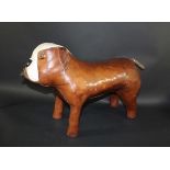 LEATHER BULLDOG a hand sewn leather Bulldog, probably made by Omersa for Liberty & Co. 27ins (69cms)