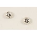 A PAIR OF SILVER STUD EARRINGS BY GEORG JENSEN of flowerhead form, each with maker's mark, stamped