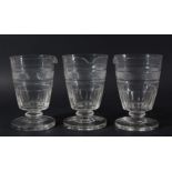 SET OF SIX WINE GLASS COOLERS OR RINSERS, early 19th century, the bowls with a single lip and band