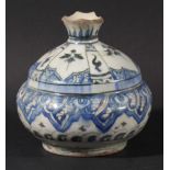 PERSIAN IZNIK VASE, perhaps 18th century, of ovoid form with a short neck, with panels of stylised