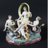 SAMSON GROUP OF THE BIRTH OF VENUS, 19th century, the goddess sat in a shell chariot surrounded by