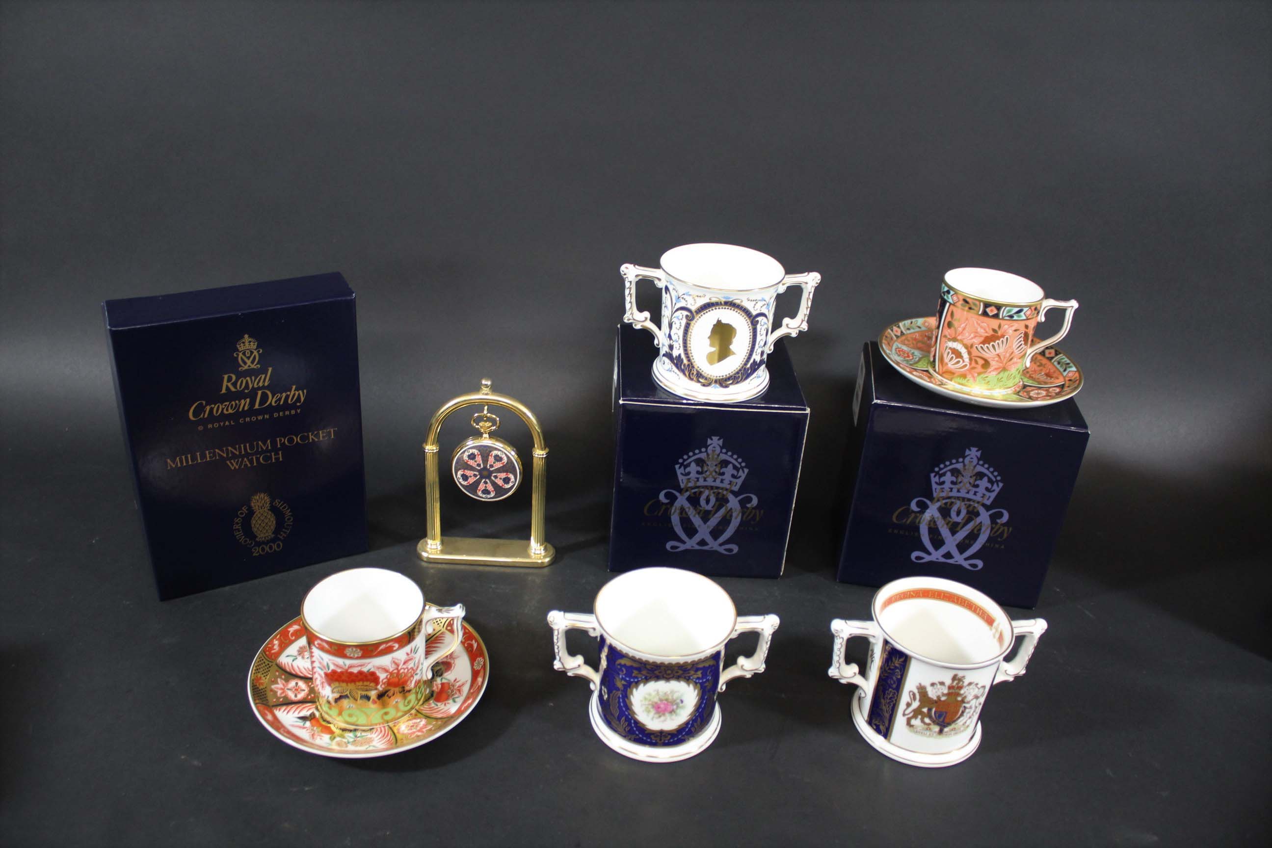 COLLECTION OF ROYAL CROWN DERBY - BOXED a mixed group of boxed modern items, including Millennium