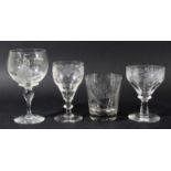 PARCEL OF GLASSWARE, 18th to 20th century, to include a Mayflower goblet, wine glasses and