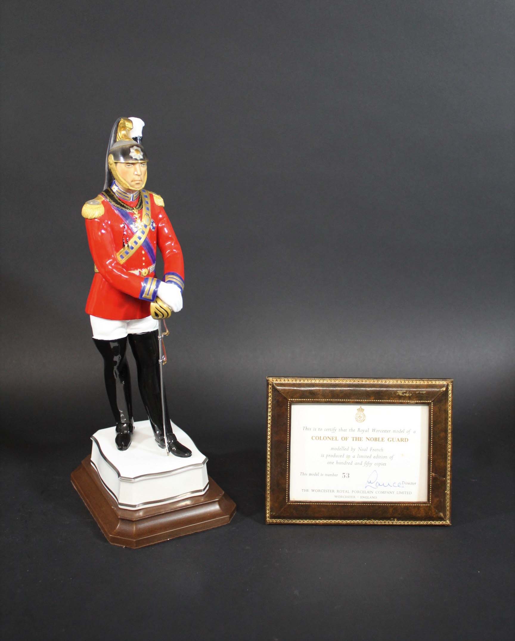 ROYAL WORCESTER FIGURE - COLONEL OF THE NOBLE GUARD a limited edition Royal Worcester figure,