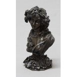 AFTER THE ANTIQUE, bust of a classical female figure, brown patinated bronze, height 21cm