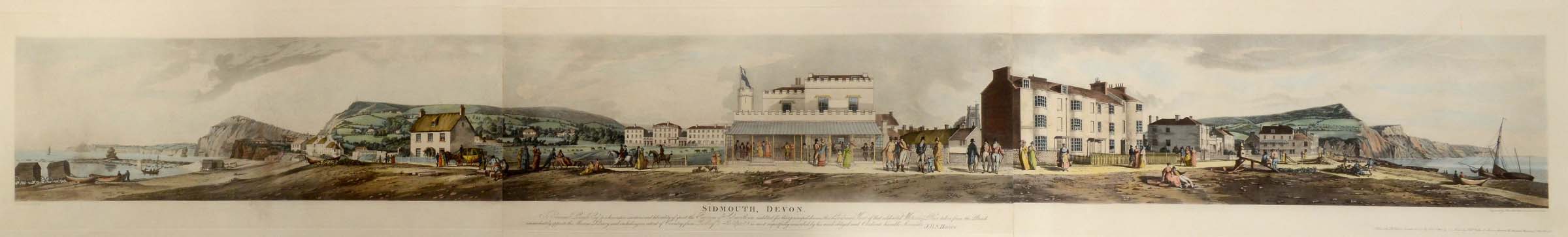 ROBERT HAVELL (1769-1832) after HUBERT CORNISH (1757-1823) SIDMOUTH, DEVON Aquatint with hand