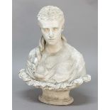 VICTORIAN SCHOOL, Bust of a Classical Young Lady, plaster, height 63cm