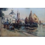 •FRANK HENRY MASON (1875-1965) VENICE Signed and inscribed with title, watercolour heightened with