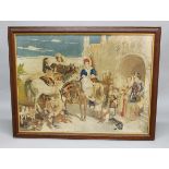 LARGE NEEDLEWORK PICTURE, early 19th century, worked in gross and petit point with a group of