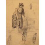 WILLEM JACOBUS BOOGAARD (1842-1887) FIGURE STUDIES; WOMAN WITH A EWER Two, pencil, the former with