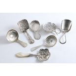 BIRMINGHAM:- Seven various antique caddy spoons, mixed makers & dates, including a double duty