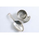 A 19TH CENTURY CADDY SPOON with an acorn-shaped bowl struck with a single mark, three times,