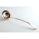 A GEORGE III SCOTTISH SOUP LADLE by Robert Gray (of Glasgow), hallmarked Edinburgh 1789; 14" (36