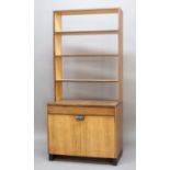 JOHN MAKEPEACE - INDIAN ROSEWOOD & SYCAMORE BOOKCASE the top section with 3 sycamore and rosewood