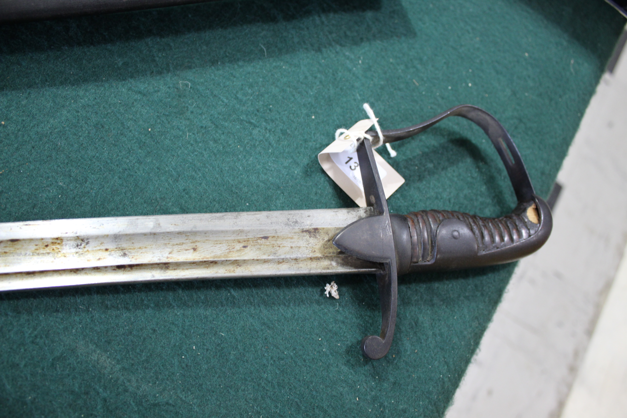 OSBORN & GUNRY 1796 PATTERN CAVALRY TROOPERS SWORD with a steel hand guard and wooden grip, the hilt - Image 11 of 17