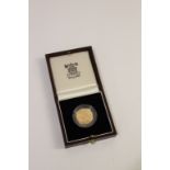 A 1991 PROOF SOVEREIGN An Elizabeth II proof Sovereign, 1991, number 0789, in case of issue with