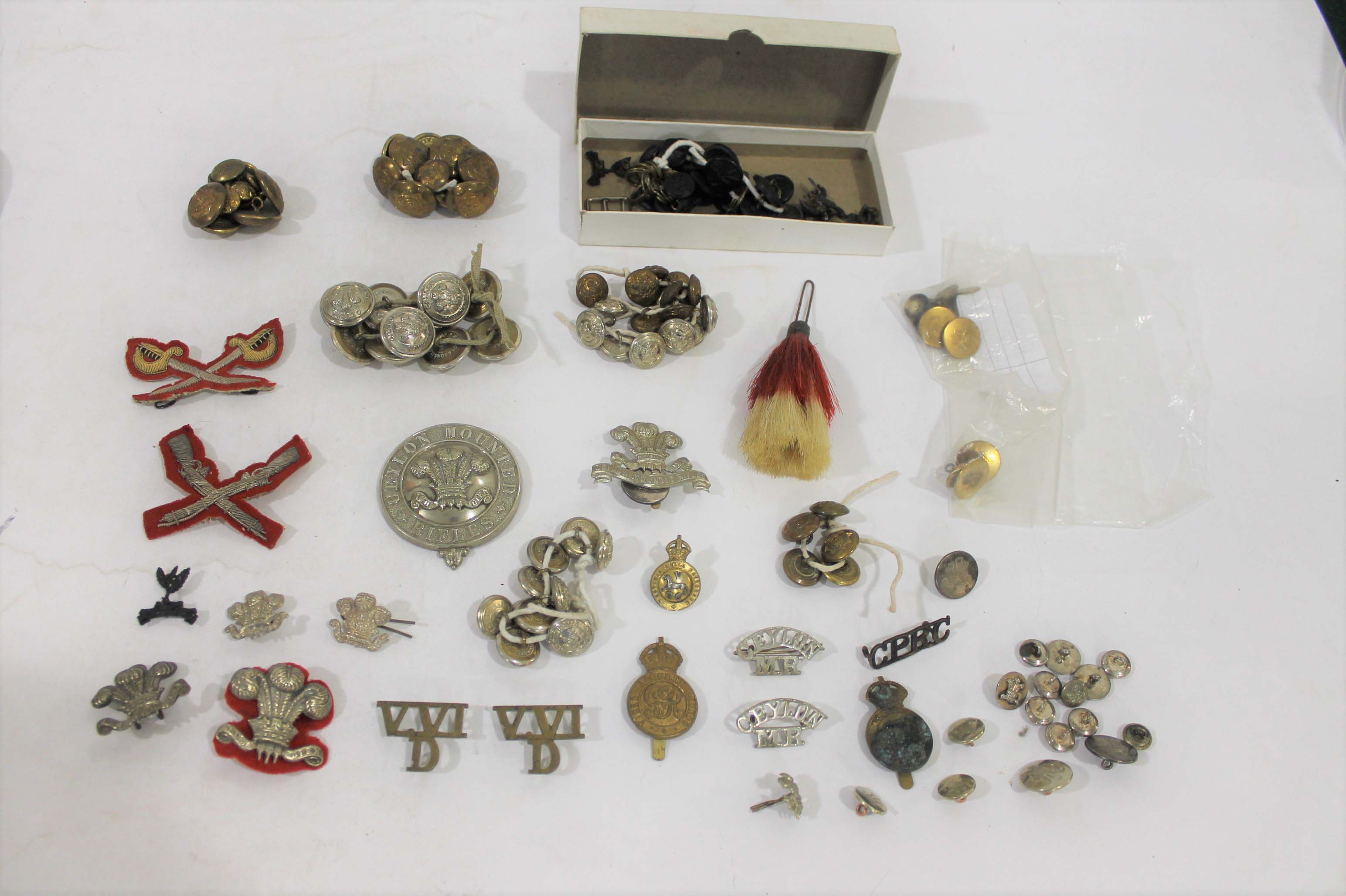 CEYLON MOUNTED RIFLES a qty of items relating to J R B Goodfellow, including a CMR Cap Badge, a