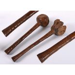 FIJIAN ULA TRIBAL THROWING CLUB with an ovoid head, the handle carved with a zig zag design. Also
