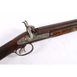 D BURNETT - PERCUSSION SPORTING GUN a 14 bore muzzle loading sporting gun, with Damascus twist