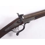 W HORTON - GLASGOW PIN FIRE SPORTING GUN a 12 bore double barrelled pin fire sporting gun with