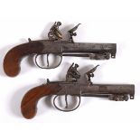 A PAIR OF FLINTLOCK PISTOLS & BAYONETS - PROWETT a pair of flintlock pistols, with under barrel