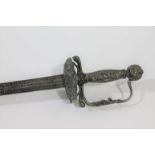 EARLY CONTINENTAL SWORD possibly 17thc and probably Dutch/Flemish, with a highly decorated silver