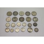 SILVER COINAGE INCLUDING HALFCROWNS & SHILLINGS etc Victorian Halfcrowns including 1887 x 6, with