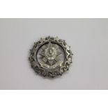 A SCOTS GUARDS SWEETHEARTS BROOCH. In silver with makers mark FN, dated 1892 but lacking its pin. In