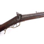 FOREIGN PERCUSSION CAPE RIFLE a back action percussion rifle, with a 20 bore shotgun barrel and