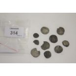 HAMMERED PENNIES. 1. A Longcross Penny of Henry 111 Canterbury Mint. 2. A drilled Longcross Penny of