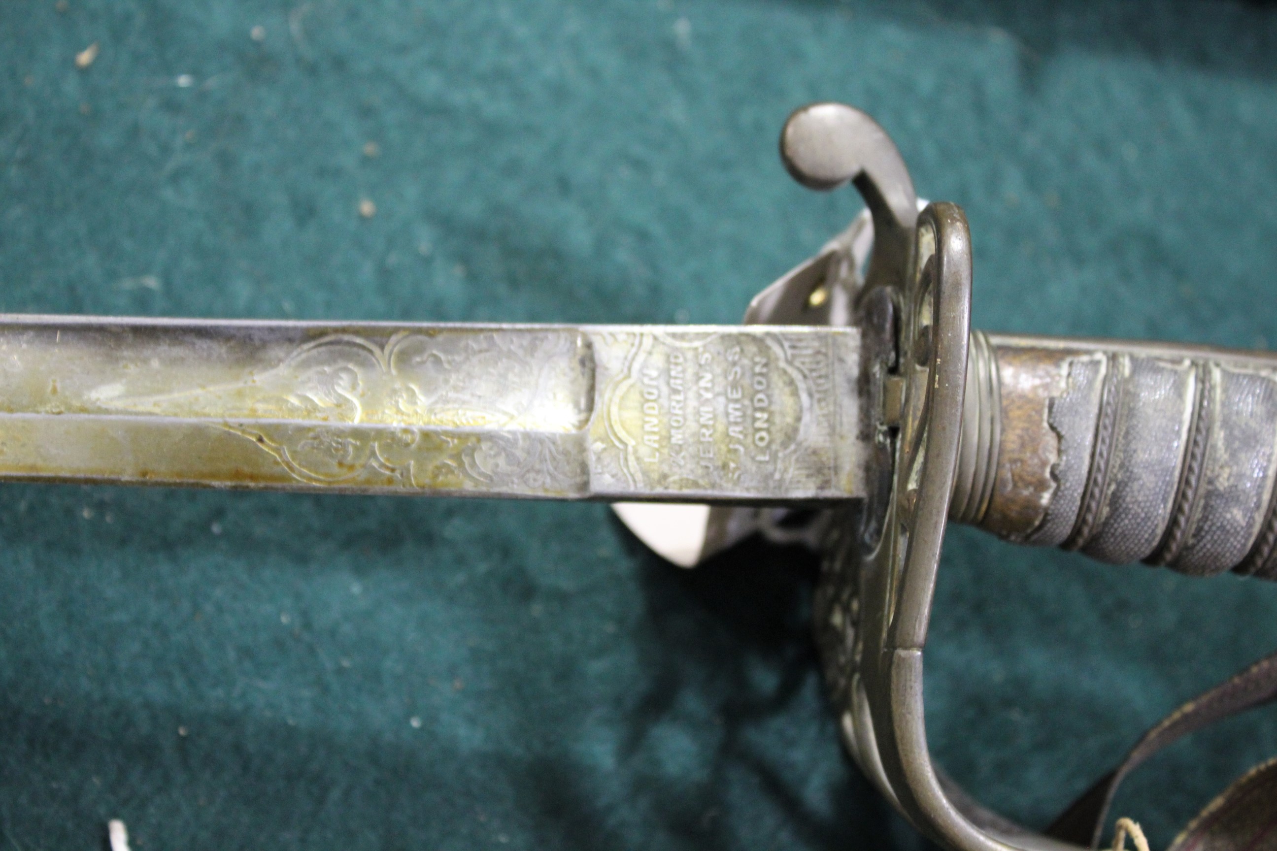 VICTORIAN INFANTRY OFFICERS SWORD - LANDON & MORLAND a 1845 pattern infantry sword with a brass - Image 10 of 21