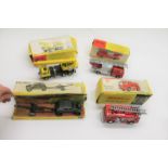 DINKY TOYS boxed 617 VW KDF with Gun, boxed 285 Merryweather Fire Tender, boxed 956 Turntable Fire