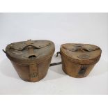 TWO LEATHER CASED TOP HATS 2 fitted leather cases, including 2 black Top Hats by Austin Reed Ltd and