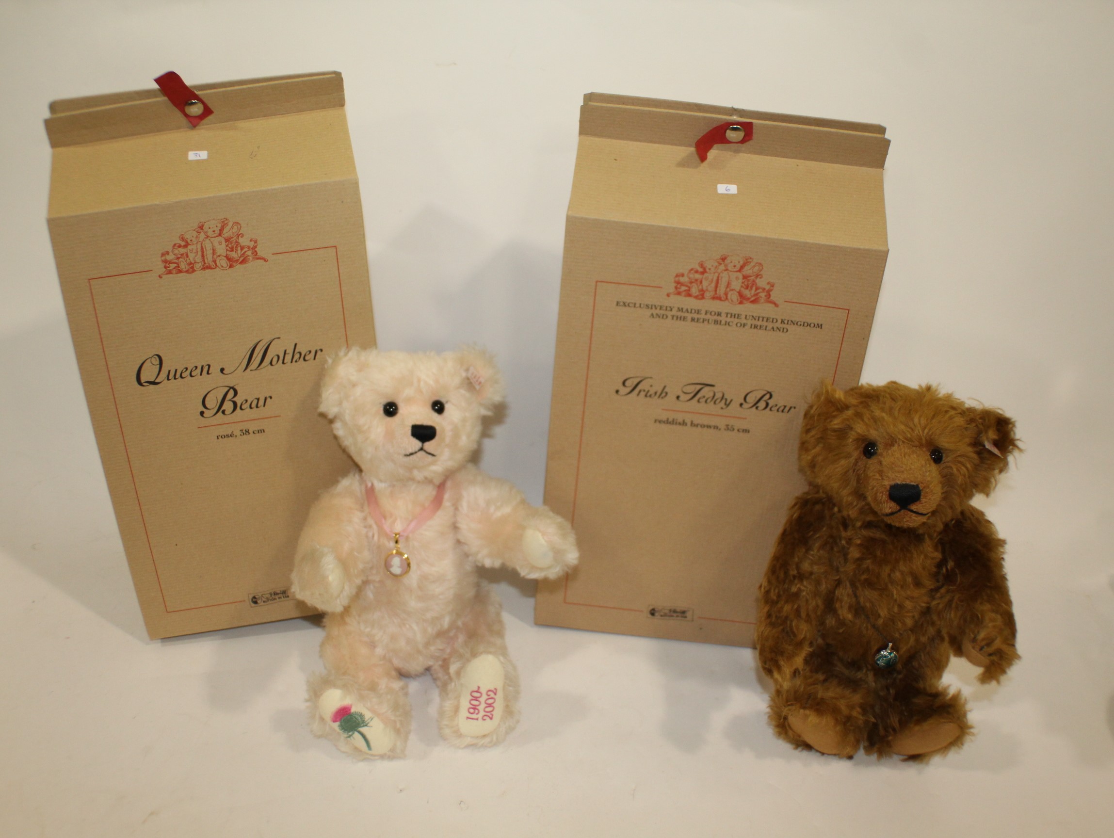 STEIFF TEDDY BEARS including Queen Mother Bear, No 1692 of 2002 made and with it's box and