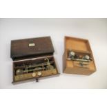 CASED SCALES & WEIGHTS - L CASELLA a mahogany cased set of balance scales, which assemble and are